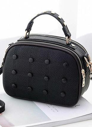 Модная женская сумочка с пуговицами черный