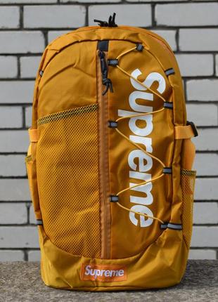 Рюкзак supreme box logo mountaineering yellow портфель сумка суприм желтый унисекс