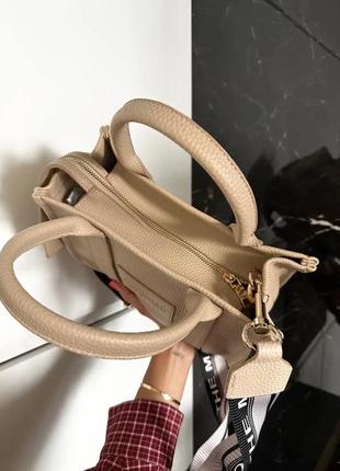 Женская сумка шоппер марк джейкобс бежевая мини8 фото
