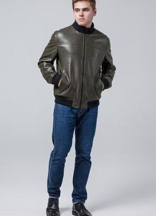 Чоловіча куртка осінньо-весняна універсального кольору хакі модель 29704 фото