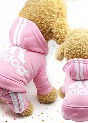 Костюм для собак и кошек "adidog" pink size s5 фото