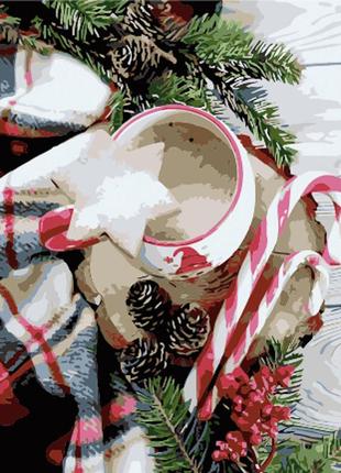Картина за номерами strateg преміум новорічні солодощі розміром 30х40 см (ss6839) україна