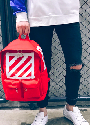 Рюкзак off white virgil abloh red портфель сумка офф вайт червоний жіночий / чоловічий2 фото