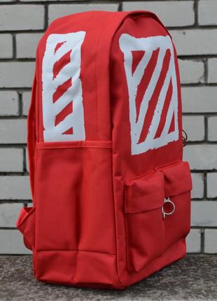 Рюкзак off white virgil abloh red портфель сумка офф вайт червоний жіночий / чоловічий4 фото