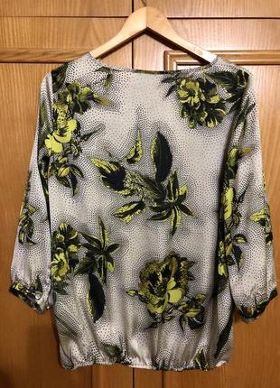Шелковистая объемная блуза , большие цветы , wallis , оригинал6 фото
