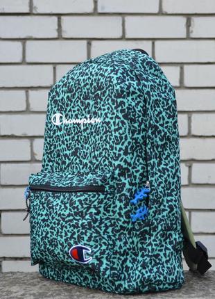Рюкзак champion green портфель сумка чемпион зеленый леопард женский / мужской2 фото