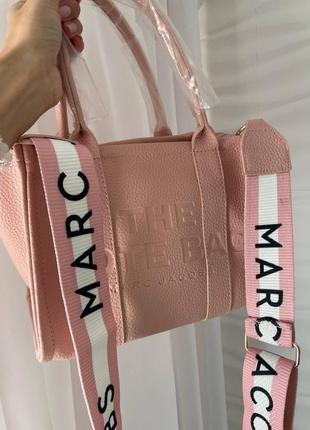 Женская сумка шоппер  марк джейкобс розовая8 фото