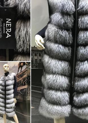 Жилетка из натурального меха чернобурки, люкс качество