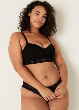 Бюстгальтер бралетт victoria's secret lace push-up bralette xs черный
