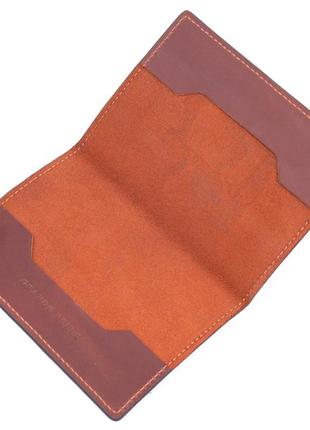Обложка на паспорт в винтажной коже карта grande pelle 16772 светло-коричневая3 фото