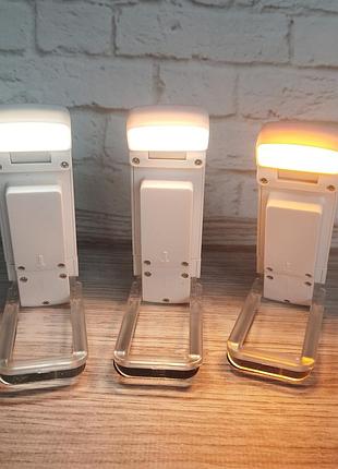 Акумуляторна led лампа прищепка для читання, ліхтарик для книжки зарядка від usb