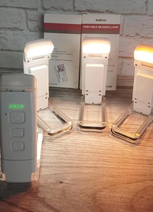 Акумуляторна led лампа прищепка для читання, ліхтарик для книжки зарядка від usb