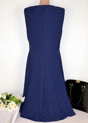 Брендовое синее жаккардовое вечернее макси платье uttam boutique узор листья этикетка4 фото
