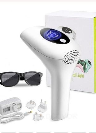 Фотоэпилятор intense pulsed light ipl с дисплеем 900 400 вспышек (белый)