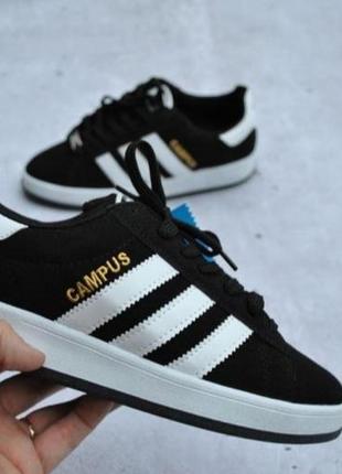 Чоловічі кросівки adidas campus black white