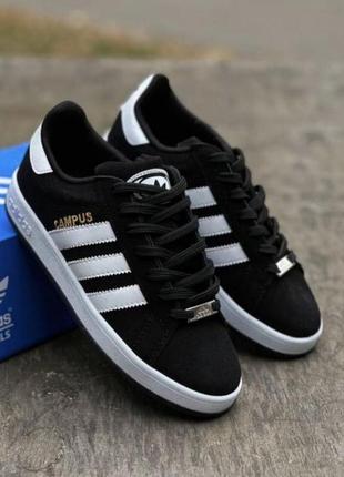 Мужские кроссовки adidas campus black white
