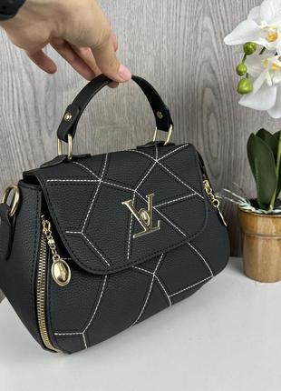 Черная женская сумка стиль louis vuitton женская городская сумочка на плечо 337