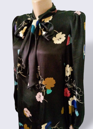 Блузка рубашка туника из искусственного шелка3 фото