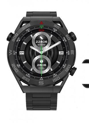 Смарт-годинник smartx x5max чоловічий з функцією дзвінка та пульсометром зі змінними ремінцями, чорний