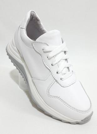 Жіночі кросівки шкіряні весняно-осінні білі розміри! 38,41 код 38-111 фото