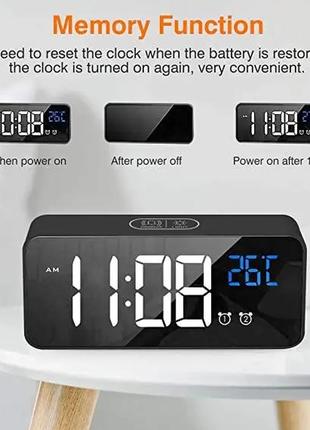Світлодіодний настільний годинник, будильник з термометром latec4 фото