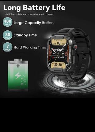 Умные смарт часы мк66 хакки (оливковый) melanda 1,85 уличные военные умные часы мужские умные часы с bluetooth, ip68.5 фото