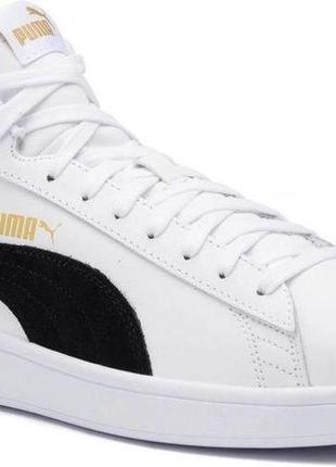 Оригинальные женские кеды puma smash v2 mid white black