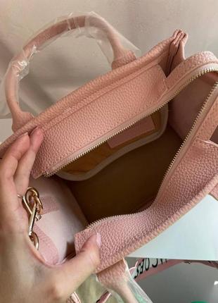 Женская сумка шоппер марк джейкобс розовая мини7 фото