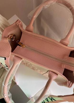 Женская сумка шоппер марк джейкобс розовая мини3 фото