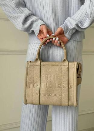 Женская сумка шоппер марк джейкобс бежевая мини1 фото