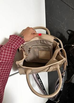 Женская сумка шоппер марк джейкобс бежевая мини9 фото