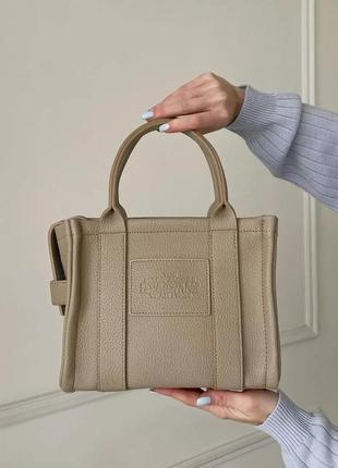 Женская сумка шоппер марк джейкобс бежевая мини7 фото