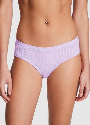 Женские трусики victoria's secret seamless hipster panty рубчик xs лиловые1 фото