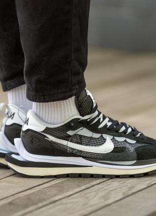 Найк мужские кроссовки nike vaporwaffle sacai black \white