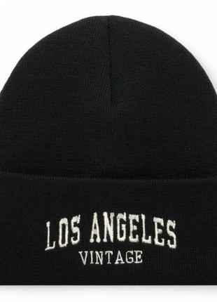 Шапка los angeles vintage вышивка \ черная la з белой надписью onesize