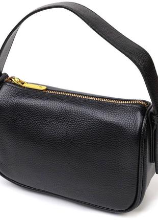 Сучасна сумка на плече крос-боді з натуральної шкіри 22127 vintage чорна