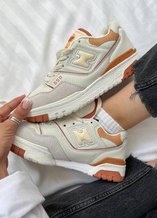 Жіночі кросівки new balance 550 white orange