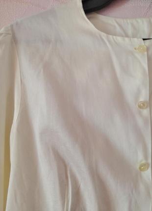 Белая рубашка в мелкий горошек, винтаж3 фото