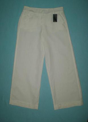 Білі літні штани marks&spencer uk12 р. m-l 46-48 льон, штани1 фото