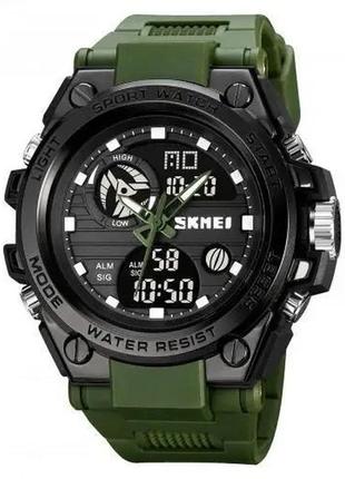 Часы наручные мужские skmei 2031ag army green, часы тактический противоударный. цвет: зеленый3 фото