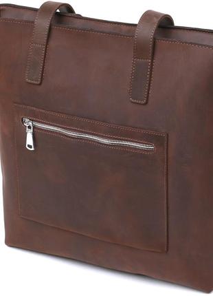 Винтажная женская сумка-шоппер shvigel 16349 коричневый2 фото