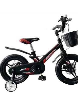 Детский двухколесный велосипед crosser hunter premium 18″ магниевый черный