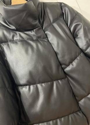 Стильная объемная качественная демисезонная куртка из эко кожи новая коллекция 20233 фото