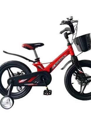 Велосипед двухколесный crosser hunter premium 14" магниевый красный1 фото