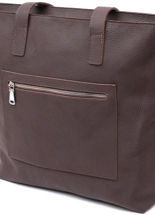 Шкіряна матова жіноча сумка shvigel 16363 коричневий2 фото