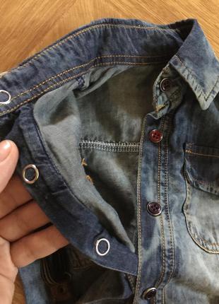 Рубашка джинсова з підтяжками10 фото