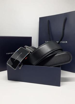 Мужской ремень автомат. мужской черный ремень tommy hilfiger. подарок мужчине. подарок на день рождения1 фото