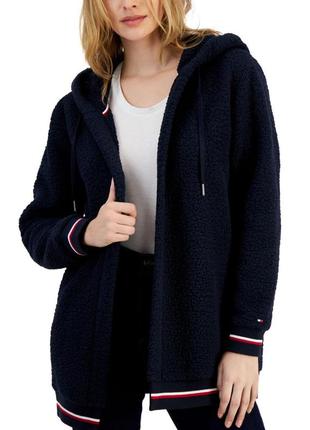 Флисовая куртка tommy hilfiger sherpa с капюшоном7 фото