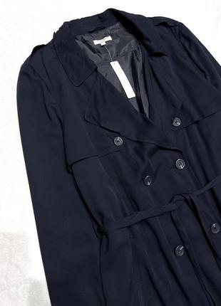 Новый тренч плащ на весну пальто темно-синего цвета4 фото