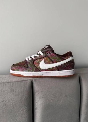 Кроссовки sb dunk low "paisley brown"